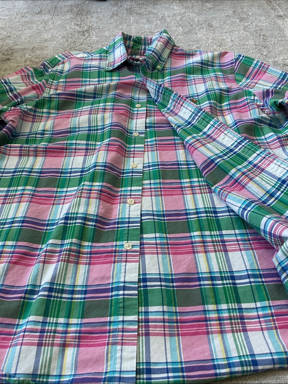 Ralph Lauren Men’s Large Pink, Blue, Green & White Plaid Button-Down Shirt. - Picture 3 of 7